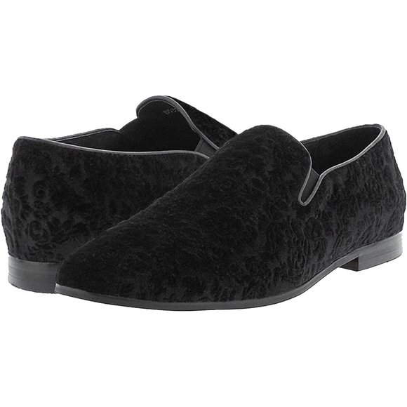 NEW Robert Graham Sonoma Velvet Loafer! 8 Black Venetian Embossed Skulls Floral - Picture 1 of 5